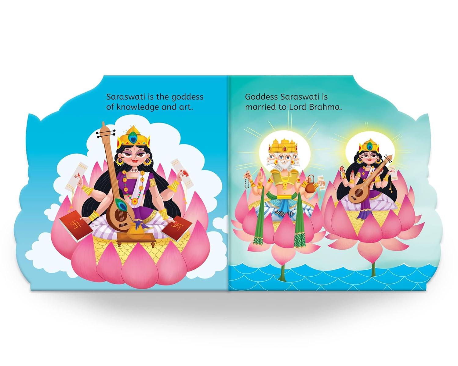 My first shaped board book: illustrated saraswati hindu mythology picture book for kids age 2+ (indian gods and goddesses) miniatura 2
