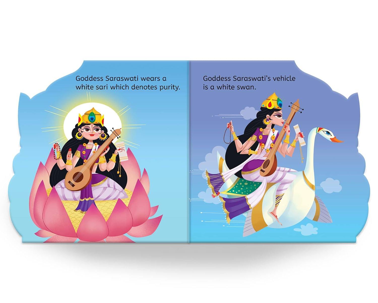My first shaped board book: illustrated saraswati hindu mythology picture book for kids age 2+ (indian gods and goddesses) miniatura 3