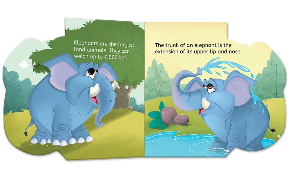 My first shaped board book - elephant, die-cut animals, picture book for children miniatura 2