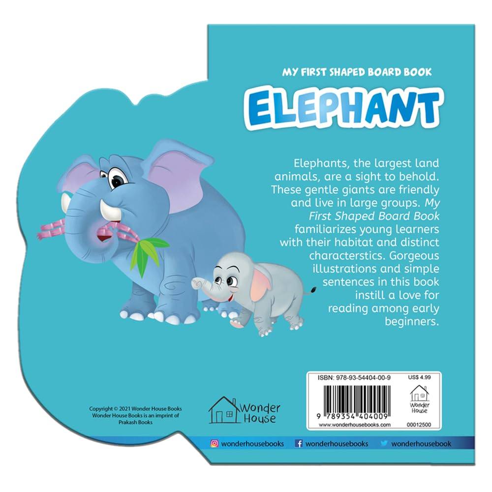 My first shaped board book - elephant, die-cut animals, picture book for children miniatura 4