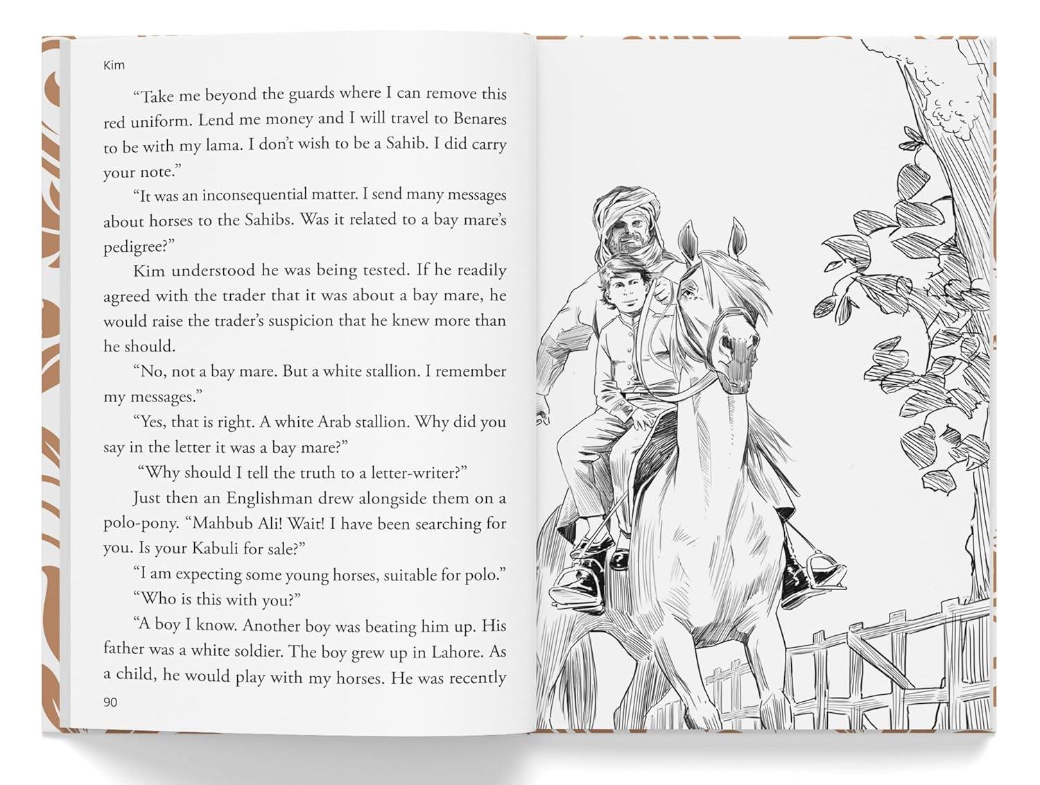 Kim : illustrated abridged children classic english novel with review questions (hardback) miniatura 2