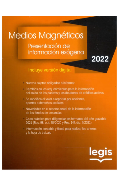 Medios magnéticos - presentación de información exógena