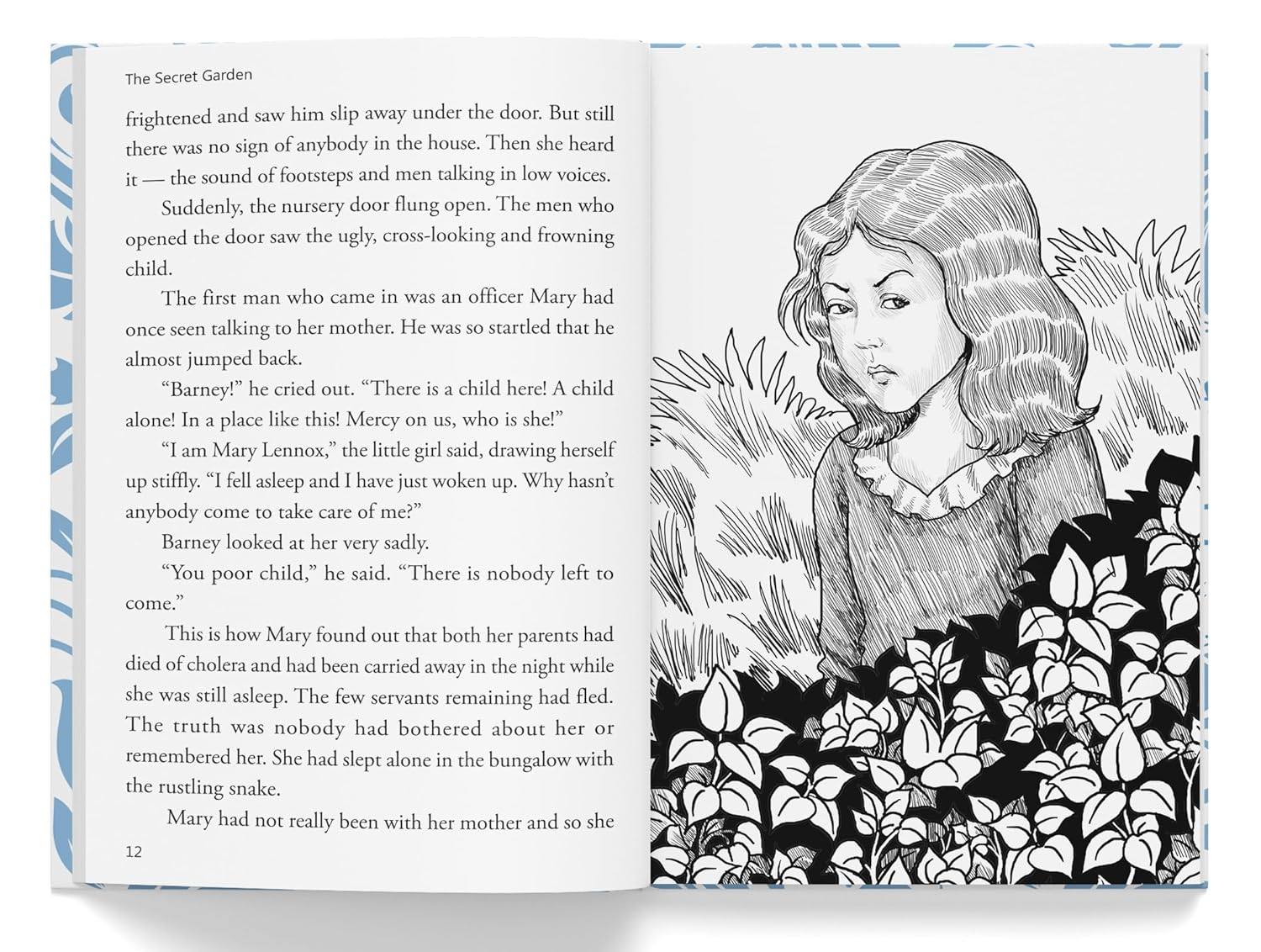 The secret garden : illustrated abridged children classic english novel with review questions (hardback) miniatura 2