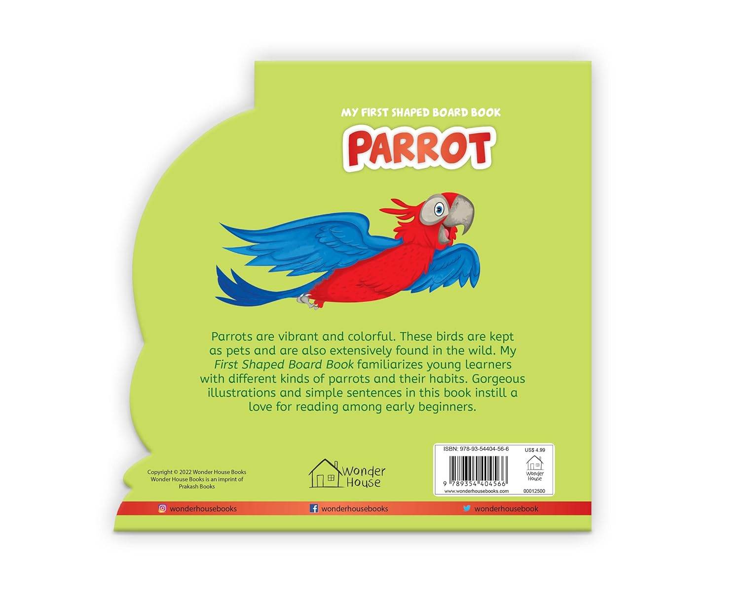 My first shaped board book: illustrated parrot - bird picture book for kids age 2+ board book miniatura 4