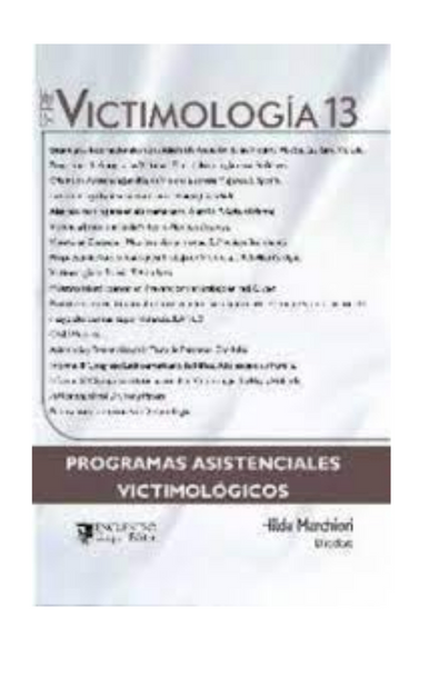 Programas asistenciales victimológicos serie victimología 13