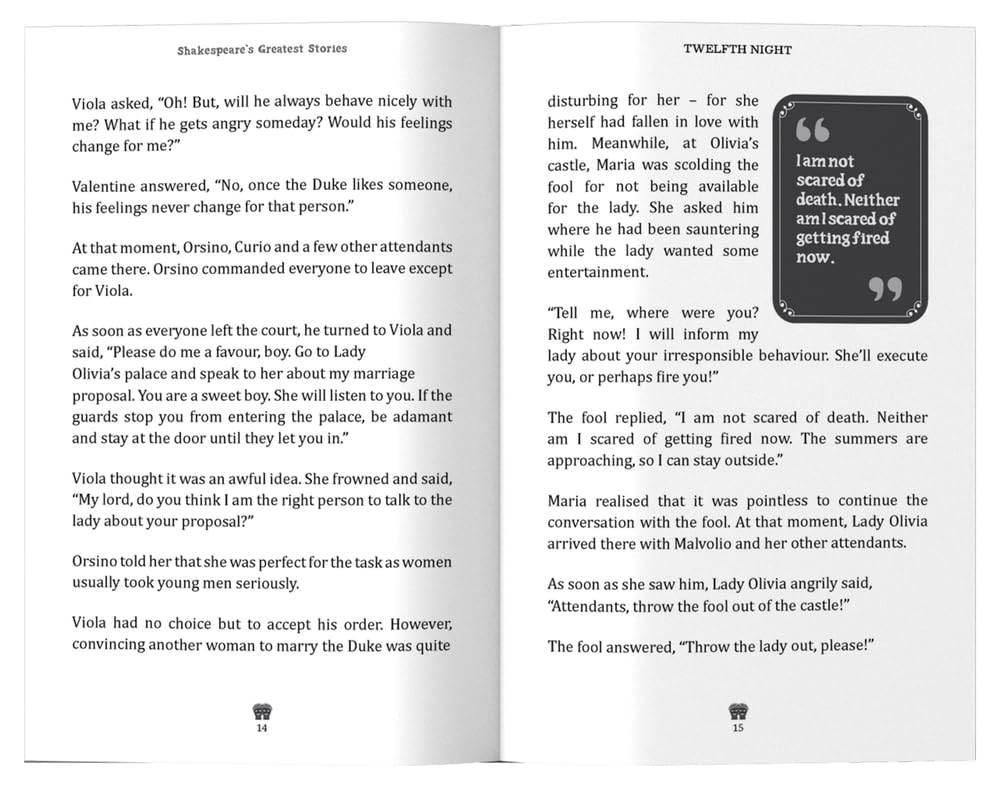 Twelfth night : shakespeare’s greatest stories for children (abridged and illustrated) with review questions and an introduction to the themes in the story miniatura 4
