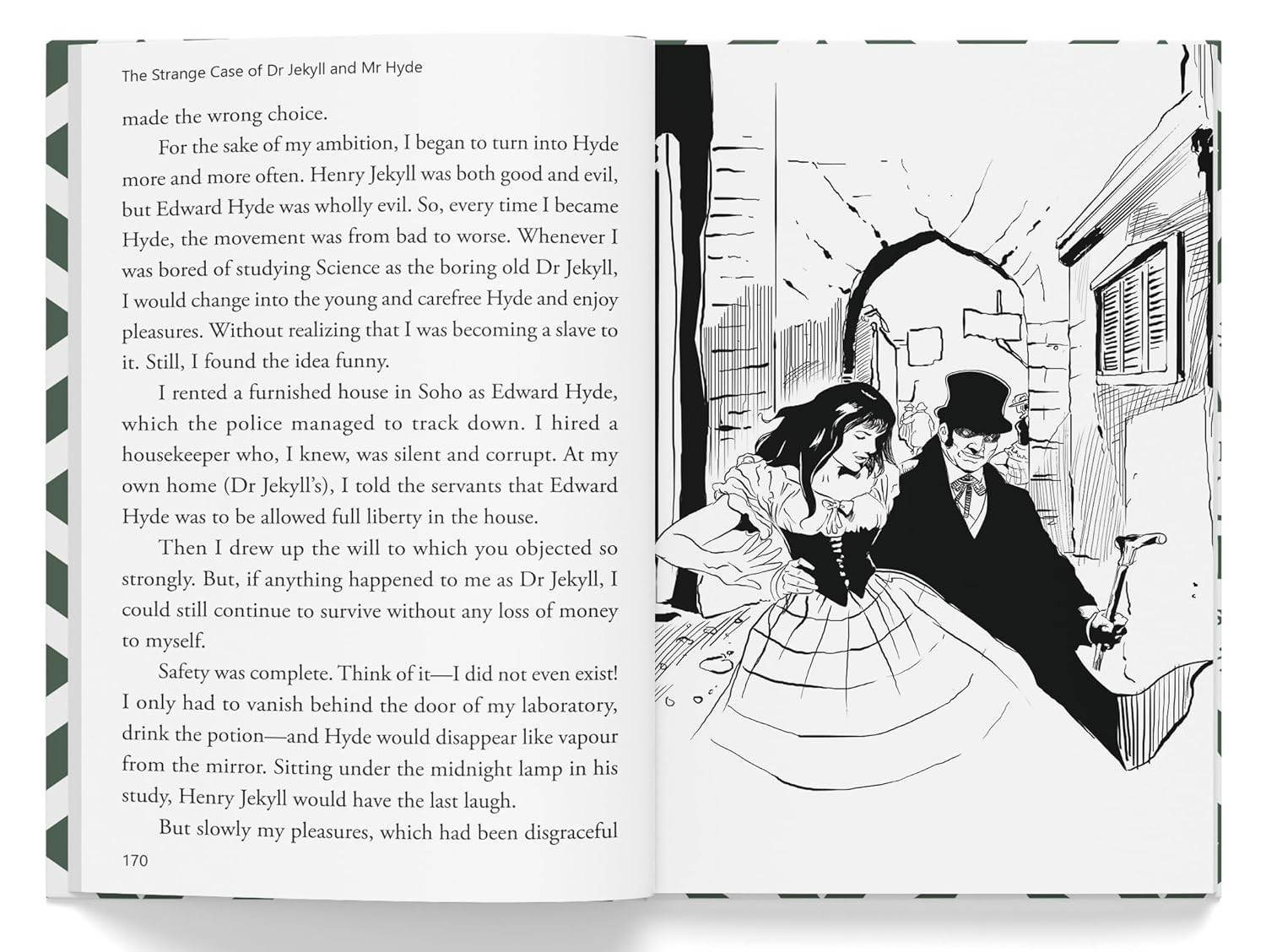 The strange case of dr jekyll and mr hyde : llustrated abridged children classic english novel with review questions (hardback) miniatura 2