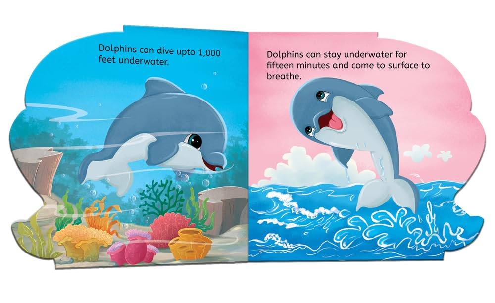 My first shaped board book - dolphin, die-cut animals, picture book for children miniatura 2