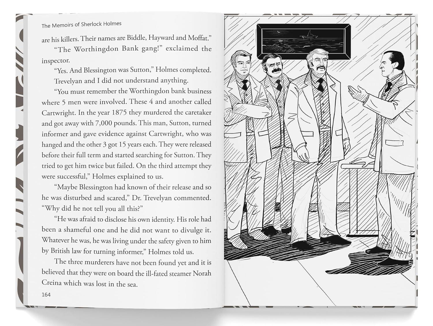 The memoirs of sherlock holmes : illustrated abridged children classic english novel with review questions (hardback) miniatura 3