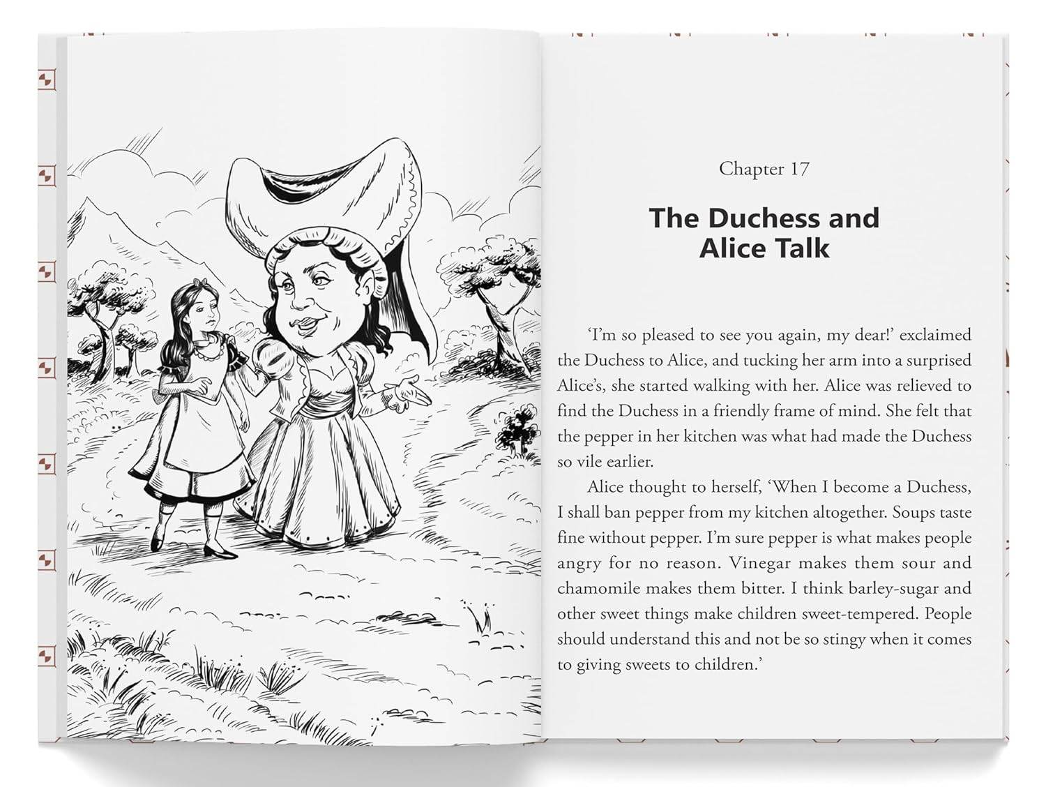 Alice in wonderland: illustrated abridged children classic english novel with review questions (hardback) miniatura 3