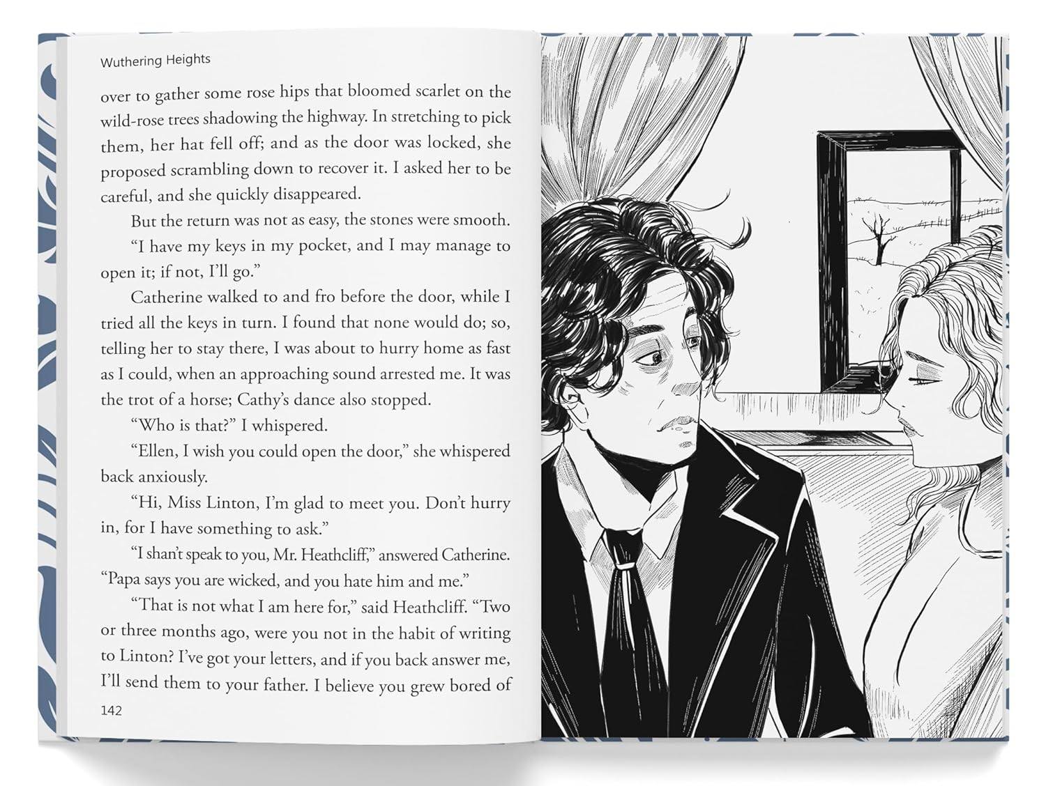 Wuthering heights: illustrated abridged children classic english novel with review questions (hardback) miniatura 2