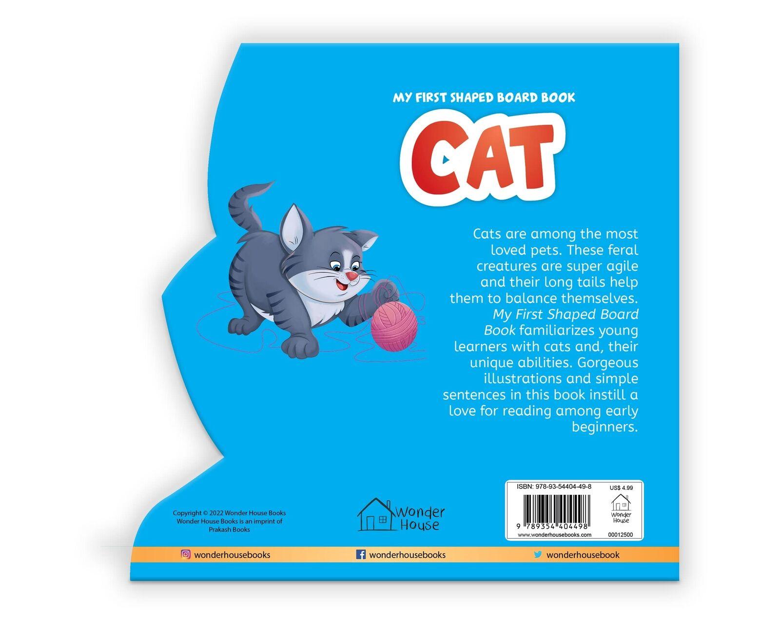 My first shaped board book: illustrated cat - animal picture book for kids age 2+ board book miniatura 3