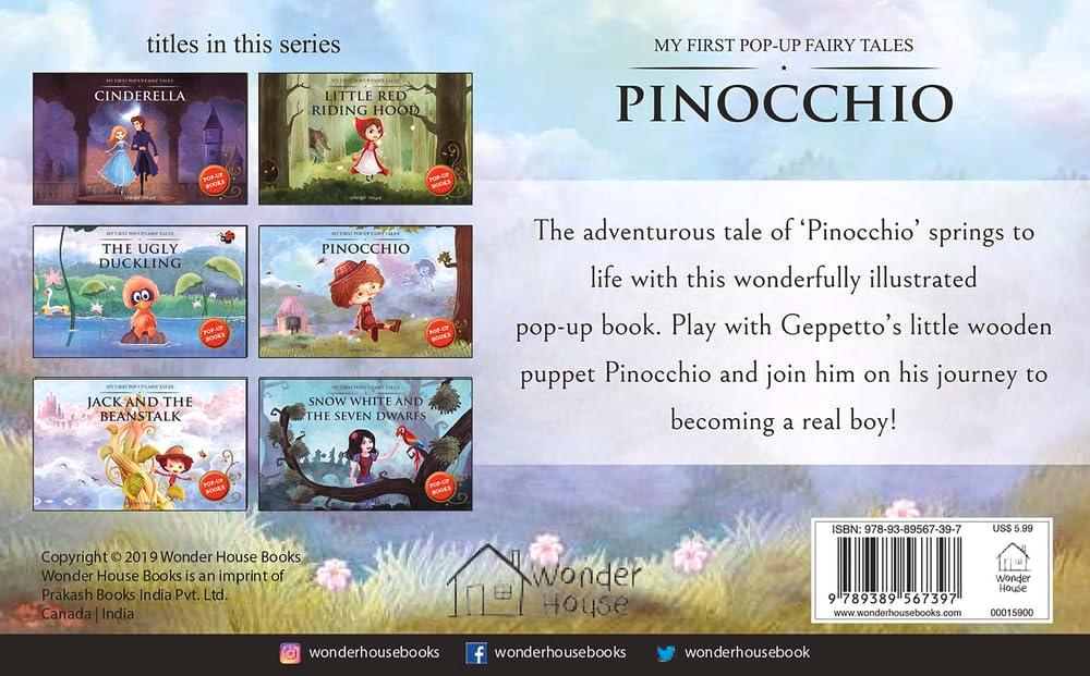 My first pop up fairy tales - pinocchio : pop up books for children miniatura 5