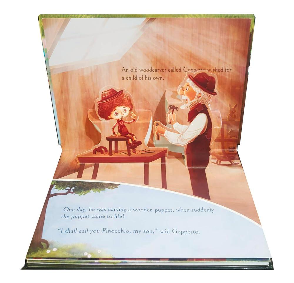 My first pop up fairy tales - pinocchio : pop up books for children miniatura 3
