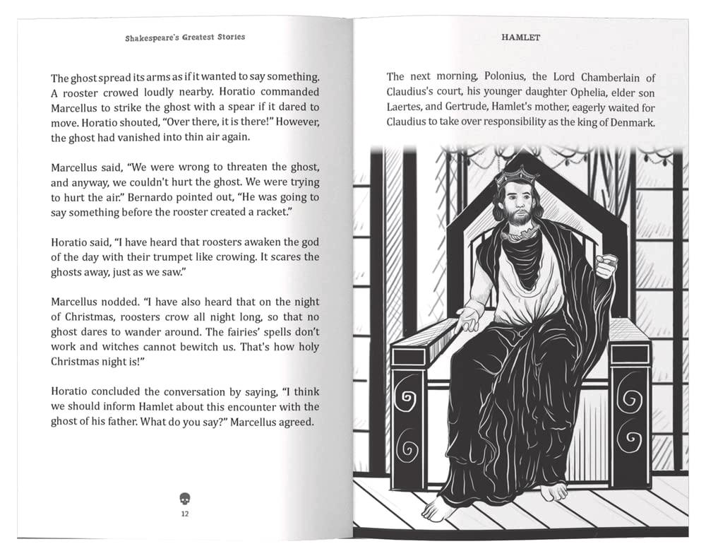 Hamlet : shakespeare’s greatest stories for children (abridged and illustrated) with review questions and an introduction to the themes in the story miniatura 3