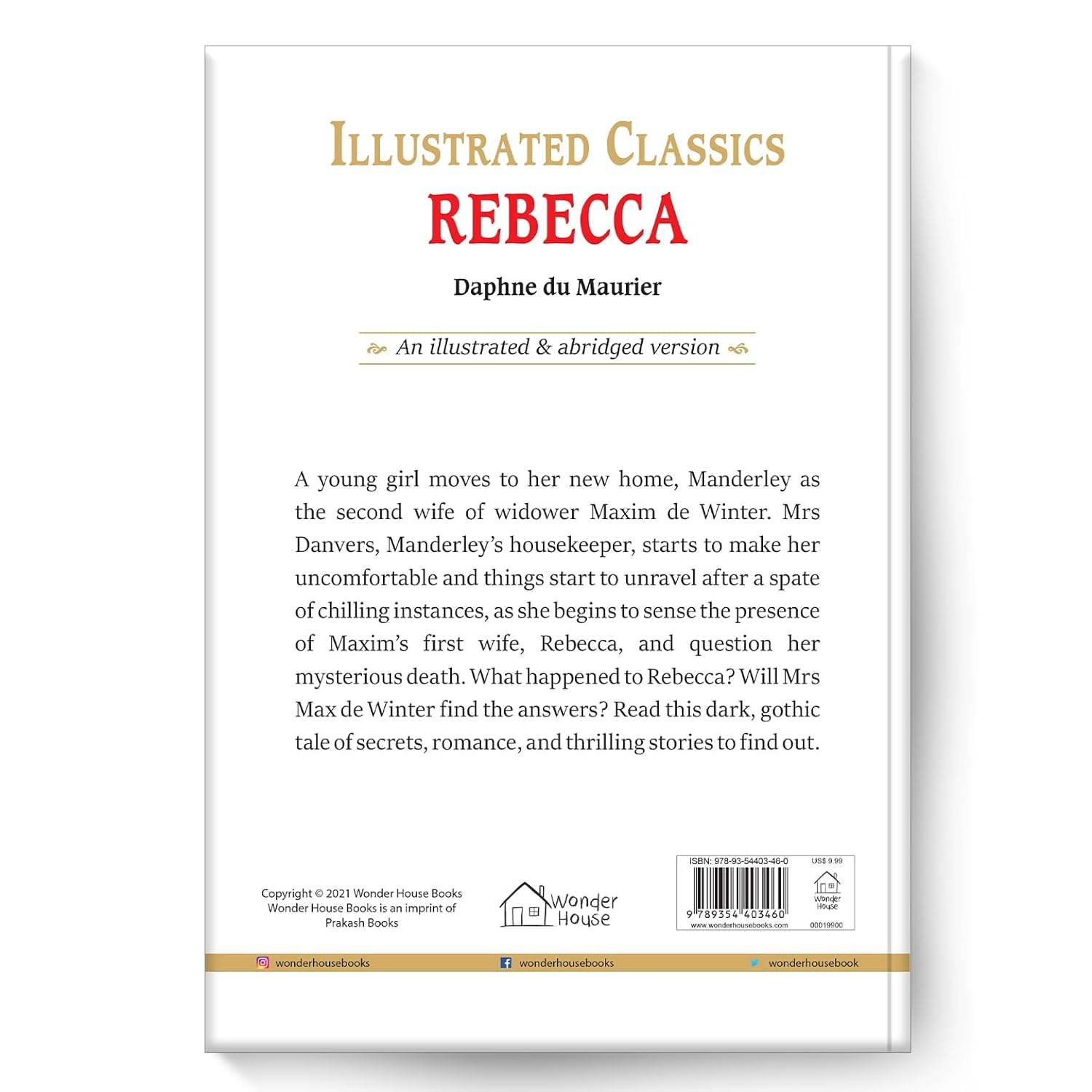 Rebecca : illustrated abridged children classic english novel with review questions (hardback) miniatura 4