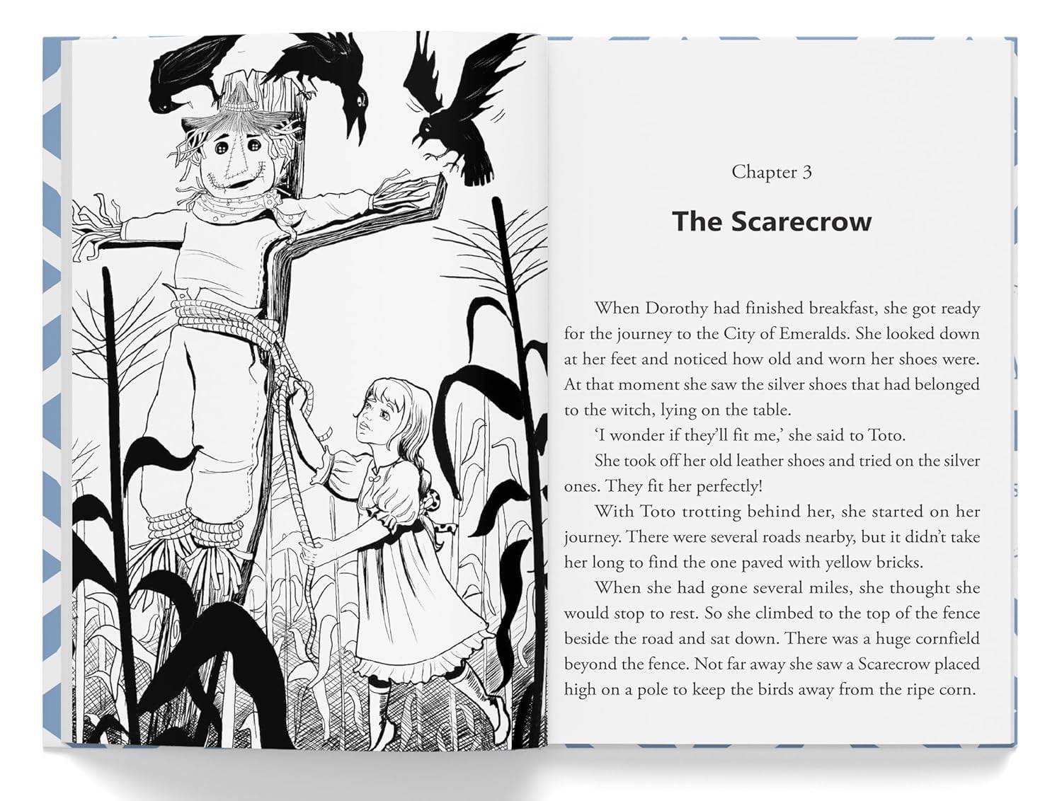 The wonderful wizard of oz : llustrated abridged children classic english novel with review questions (hardback) miniatura 3