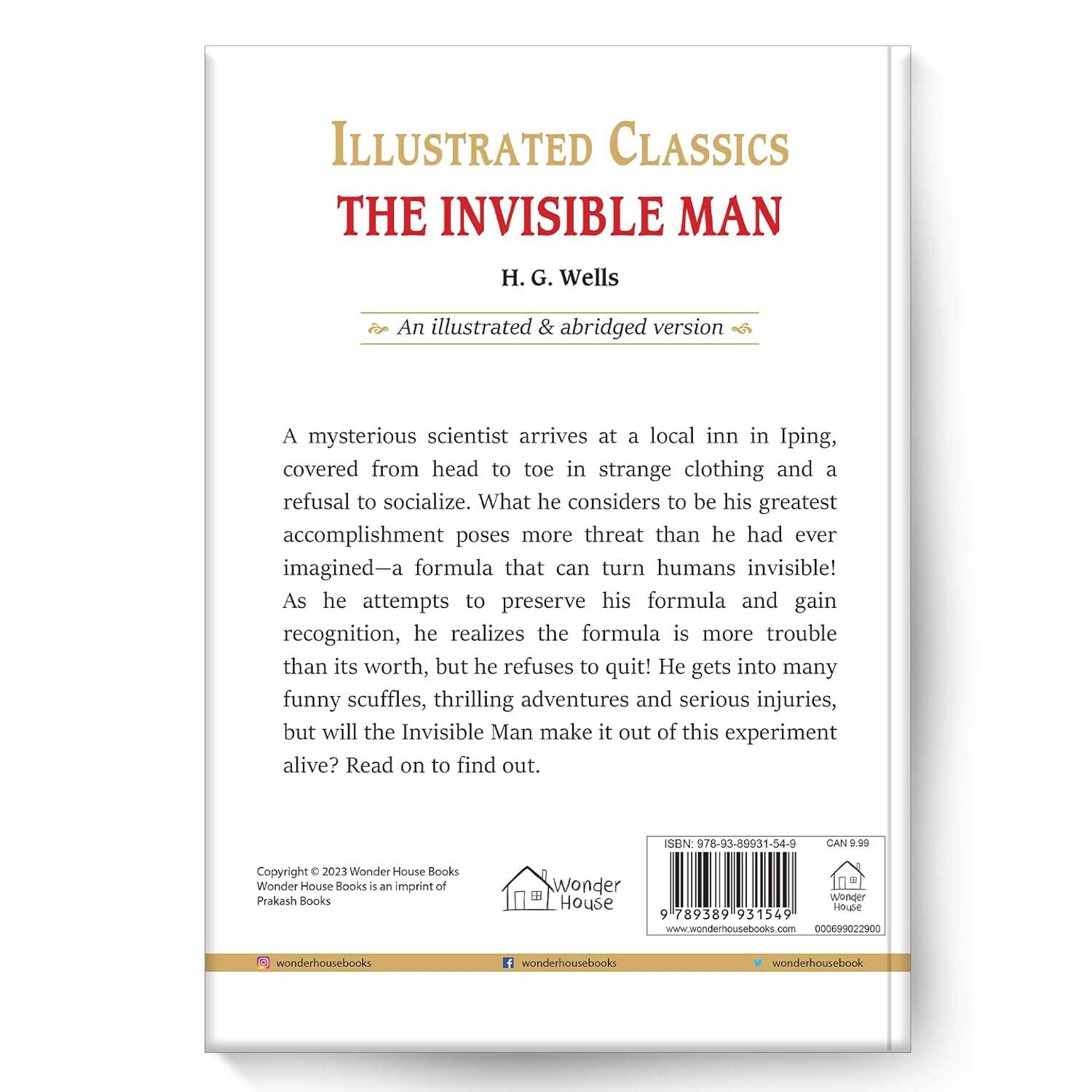 The invisible man: illustrated abridged children classic english novel with review questions (hardback) miniatura 4