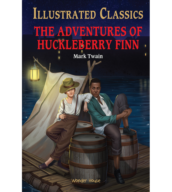 The adventures of huckleberry finn : illustrated abridged children classic english novel with review questions (hardback)