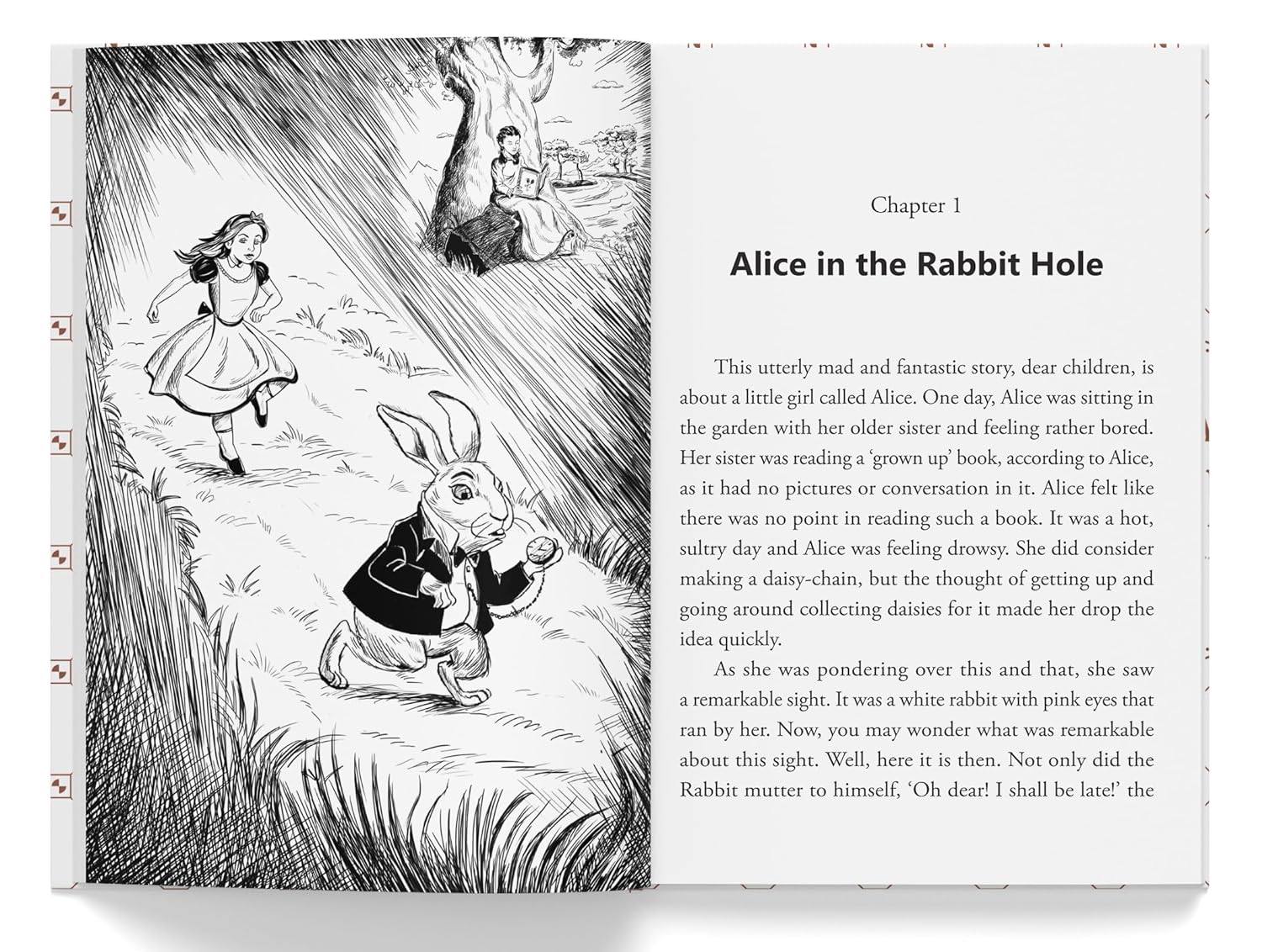 Alice in wonderland: illustrated abridged children classic english novel with review questions (hardback) miniatura 2