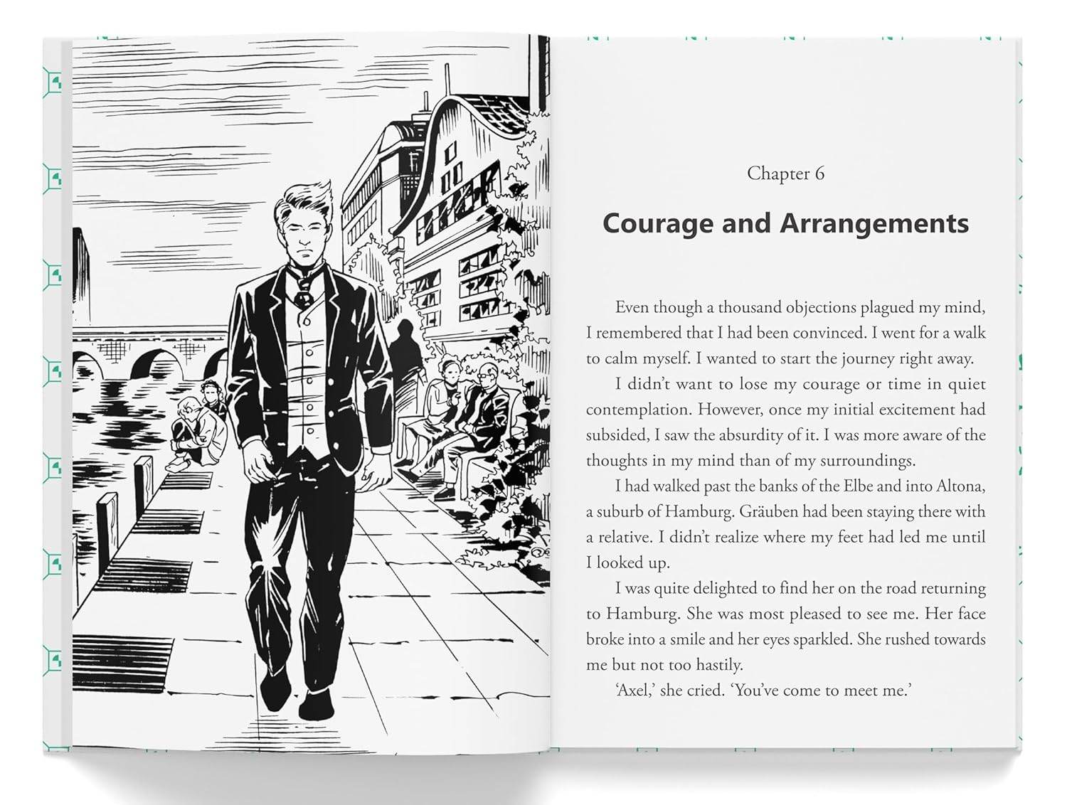 Journey to the center of the earth: illustrated abridged children classic english novel with review questions (hardback) miniatura 2