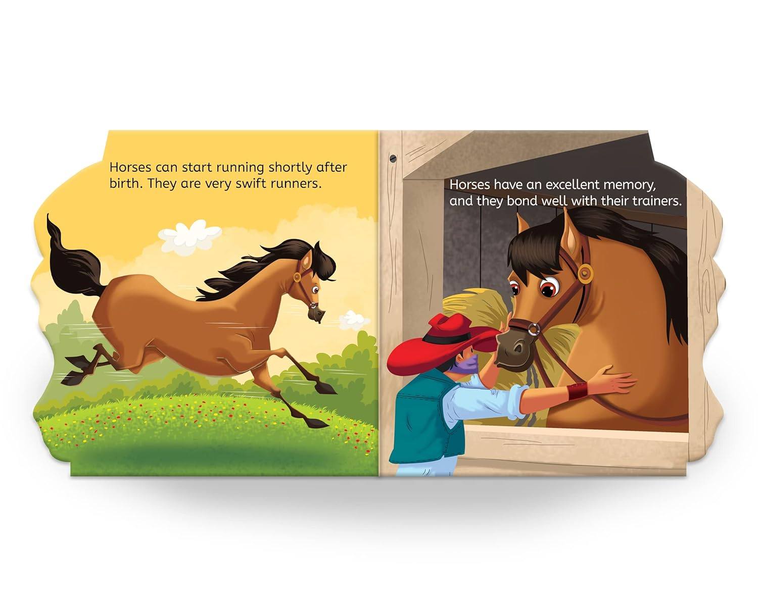 My first shaped board book: illustrated horse - animal picture book for kids age 2+ board book miniatura 3