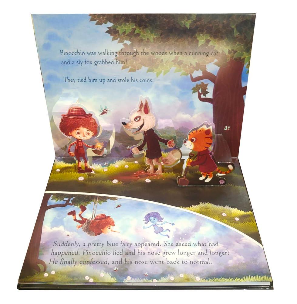 My first pop up fairy tales - pinocchio : pop up books for children miniatura 4