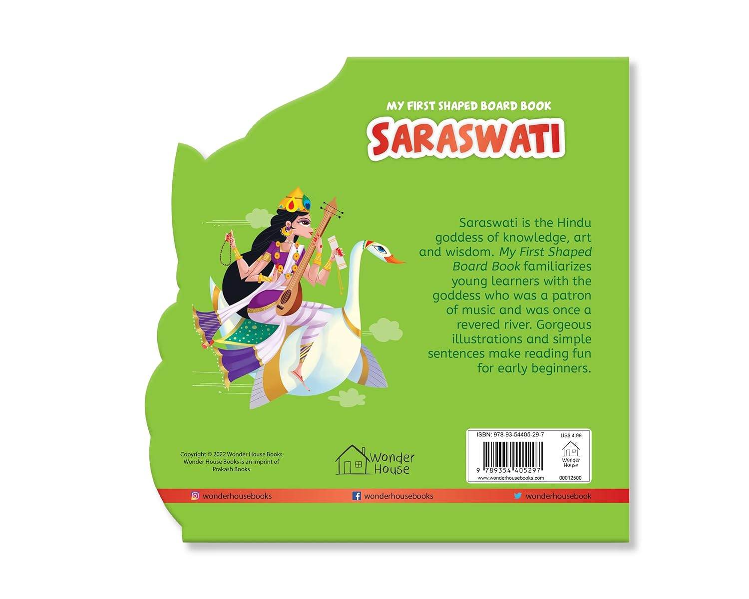 My first shaped board book: illustrated saraswati hindu mythology picture book for kids age 2+ (indian gods and goddesses) miniatura 4