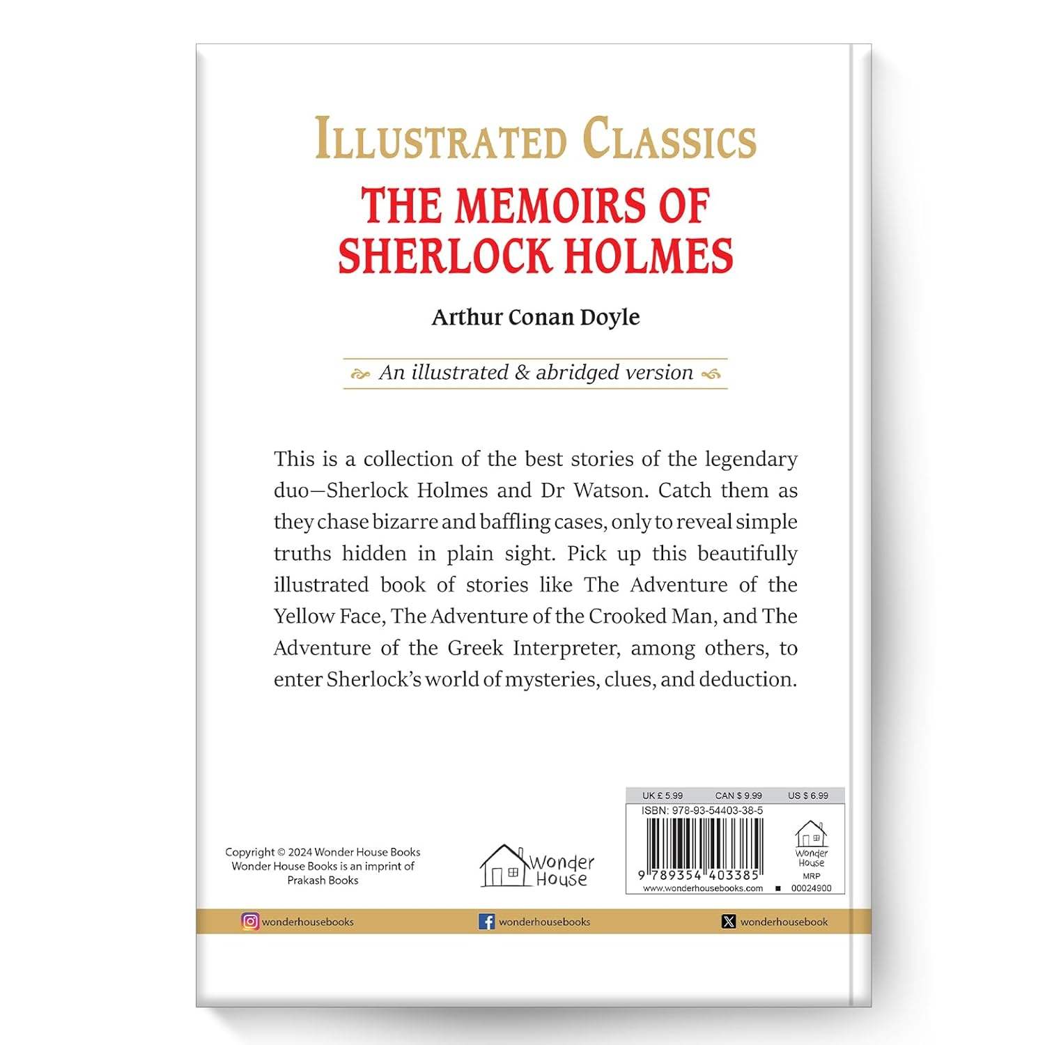 The memoirs of sherlock holmes : illustrated abridged children classic english novel with review questions (hardback) miniatura 4