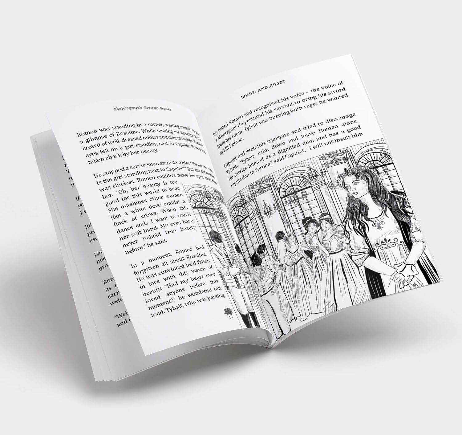 Romeo and juliet : shakespeare’s greatest stories for children (abridged and illustrated) with review questions and an introduction to the themes in the story miniatura 4