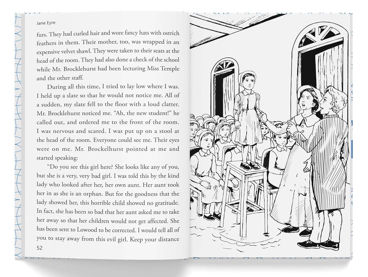 Jane eyre : illustrated abridged children classic english novel with review questions (hardback) miniatura 3