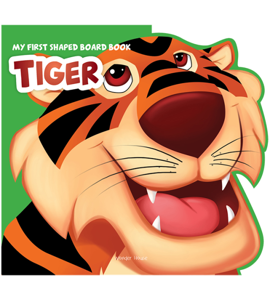 My first shaped board book - tiger, die-cut animals, picture book for children