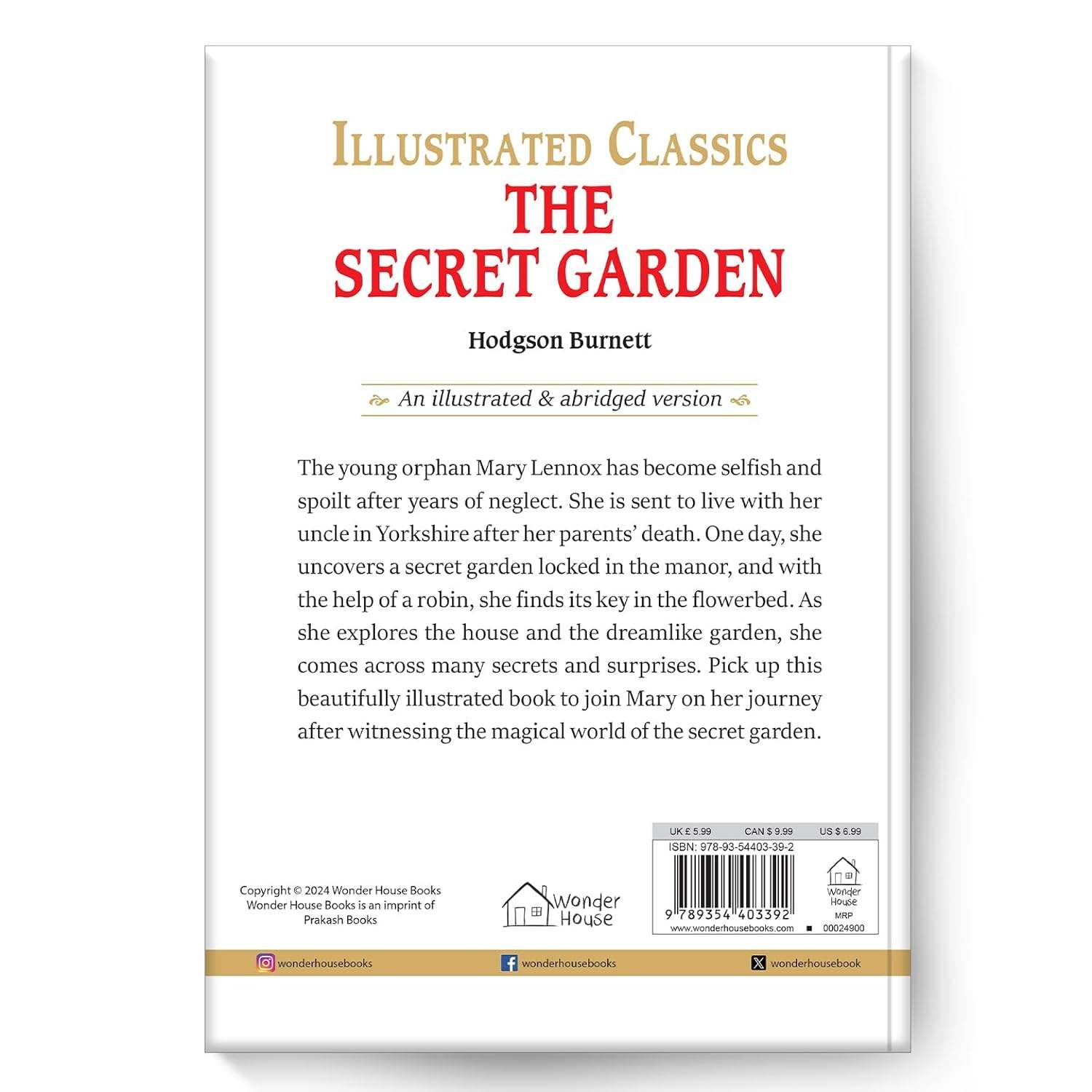 The secret garden : illustrated abridged children classic english novel with review questions (hardback) miniatura 4