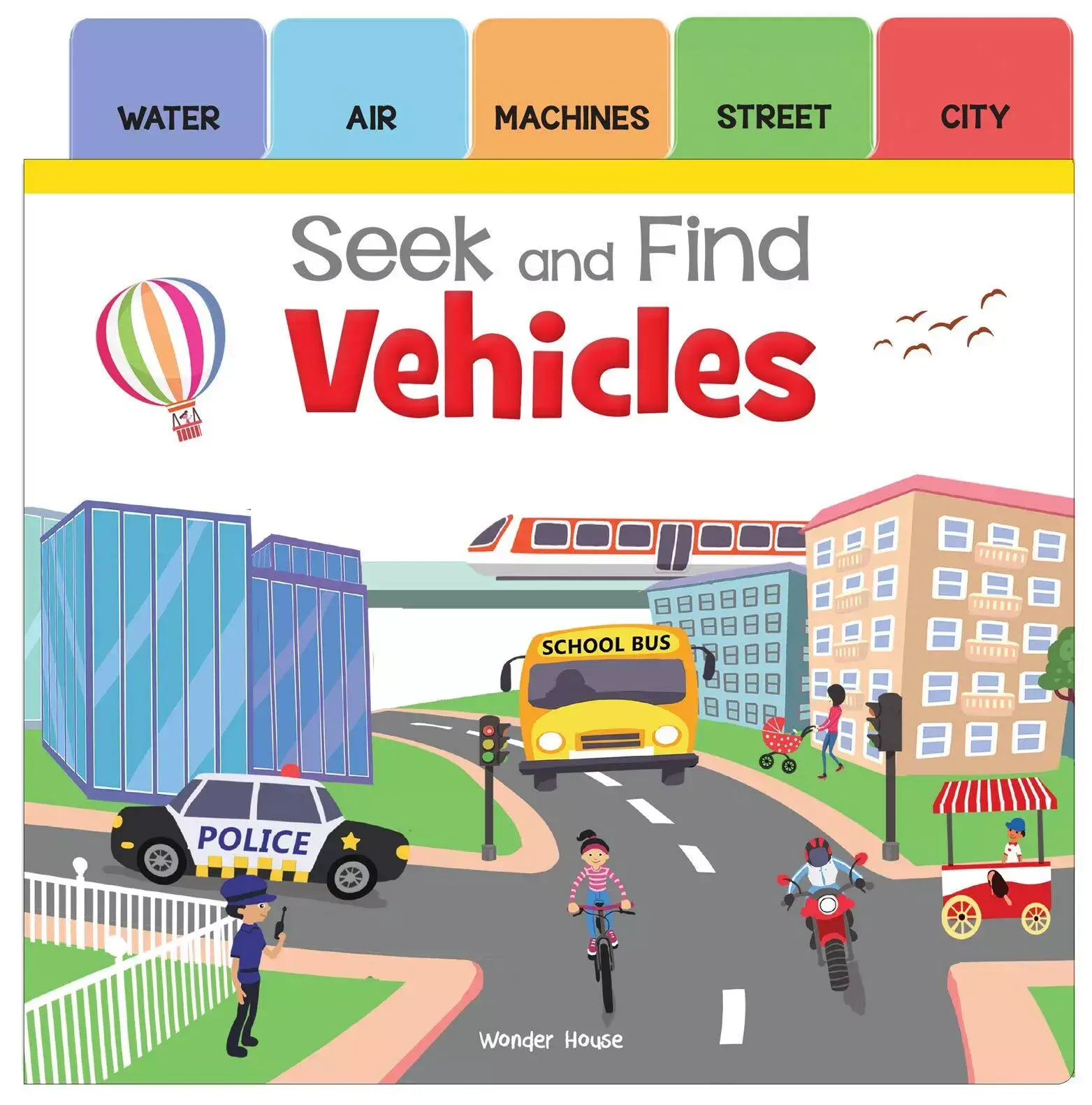 Seek and find - vehicles : early learning board books with tabs