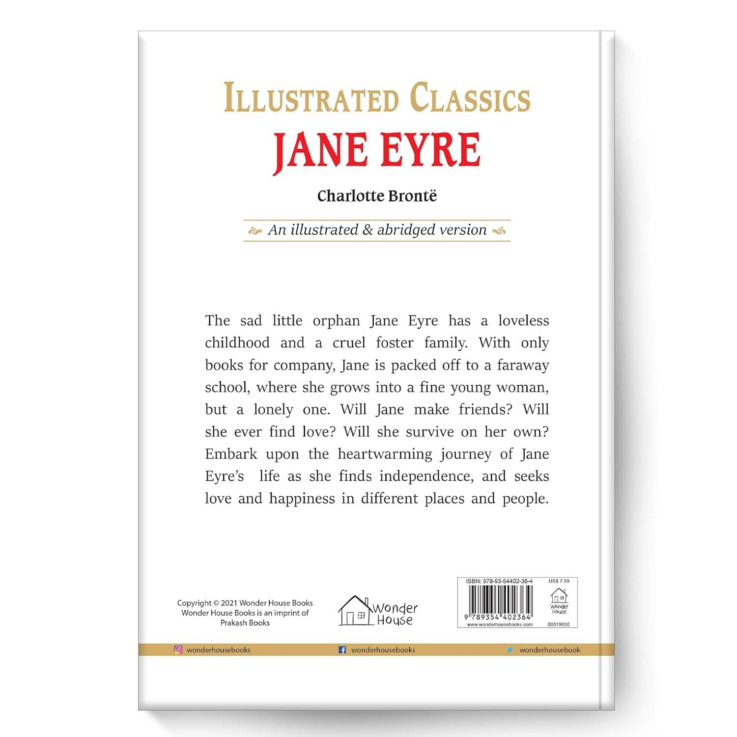 Jane eyre : illustrated abridged children classic english novel with review questions (hardback) miniatura 4