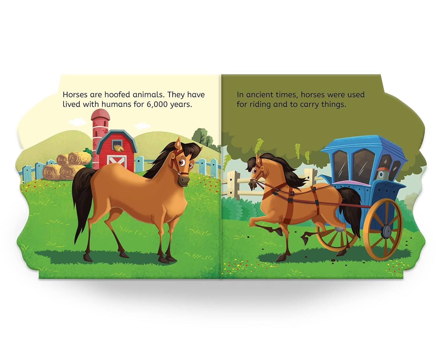 My first shaped board book: illustrated horse - animal picture book for kids age 2+ board book miniatura 2