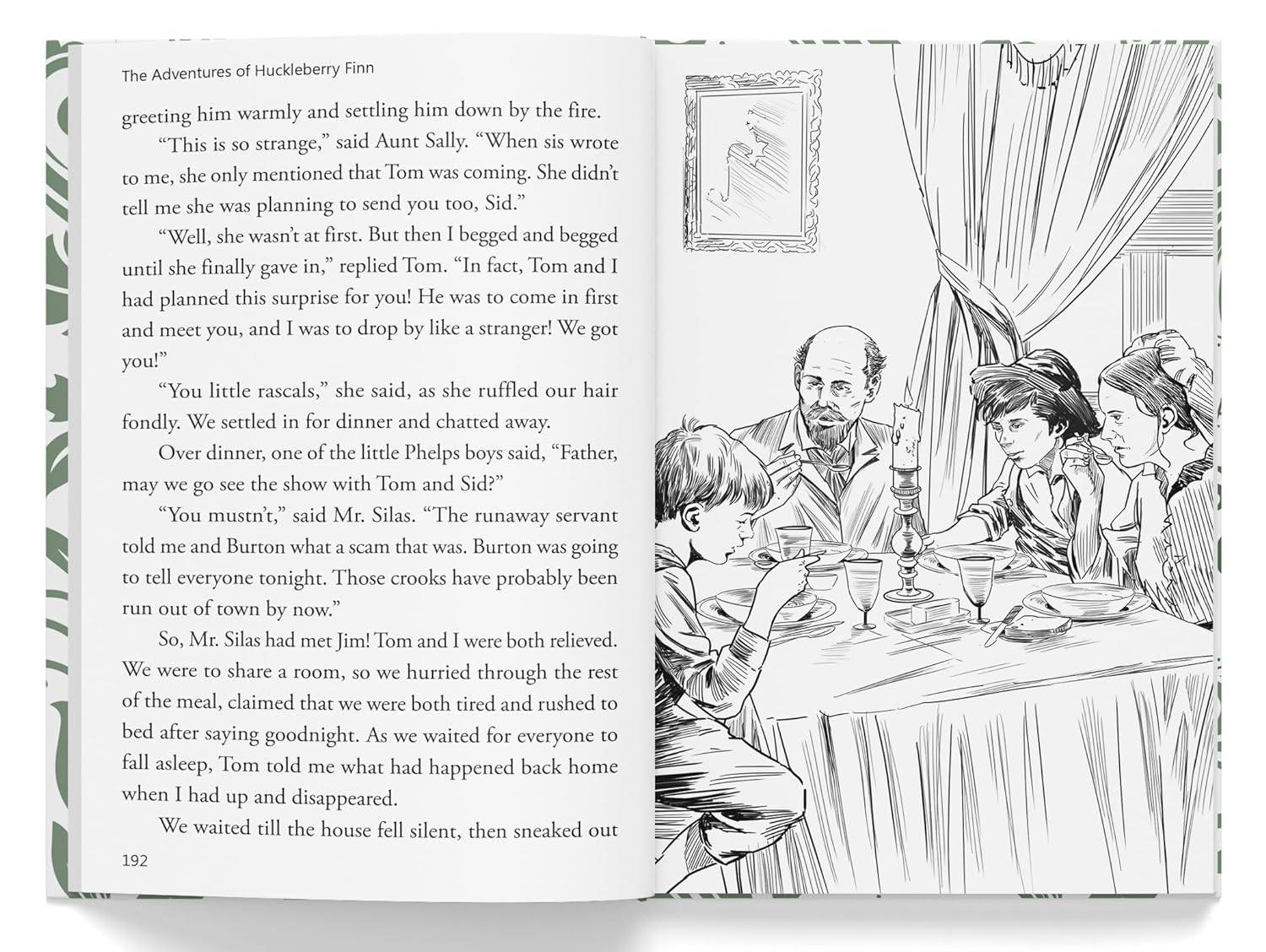 The adventures of huckleberry finn : illustrated abridged children classic english novel with review questions (hardback) miniatura 3