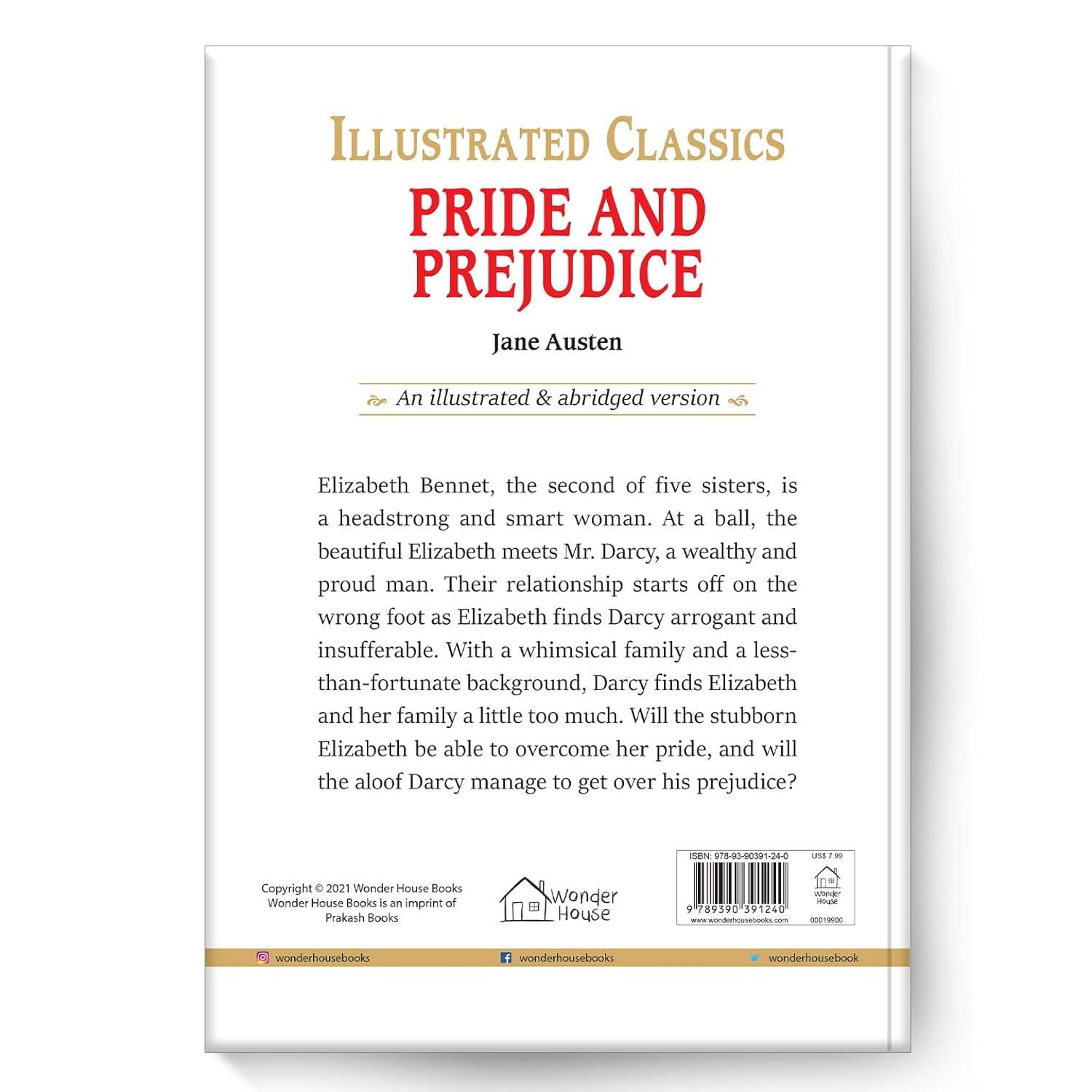Pride and prejudice : illustrated abridged children classic english novel with review questions (hardback) miniatura 4