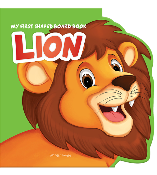 My first shaped board book: illustrated lion - animal picture book for kids age 2+ board book