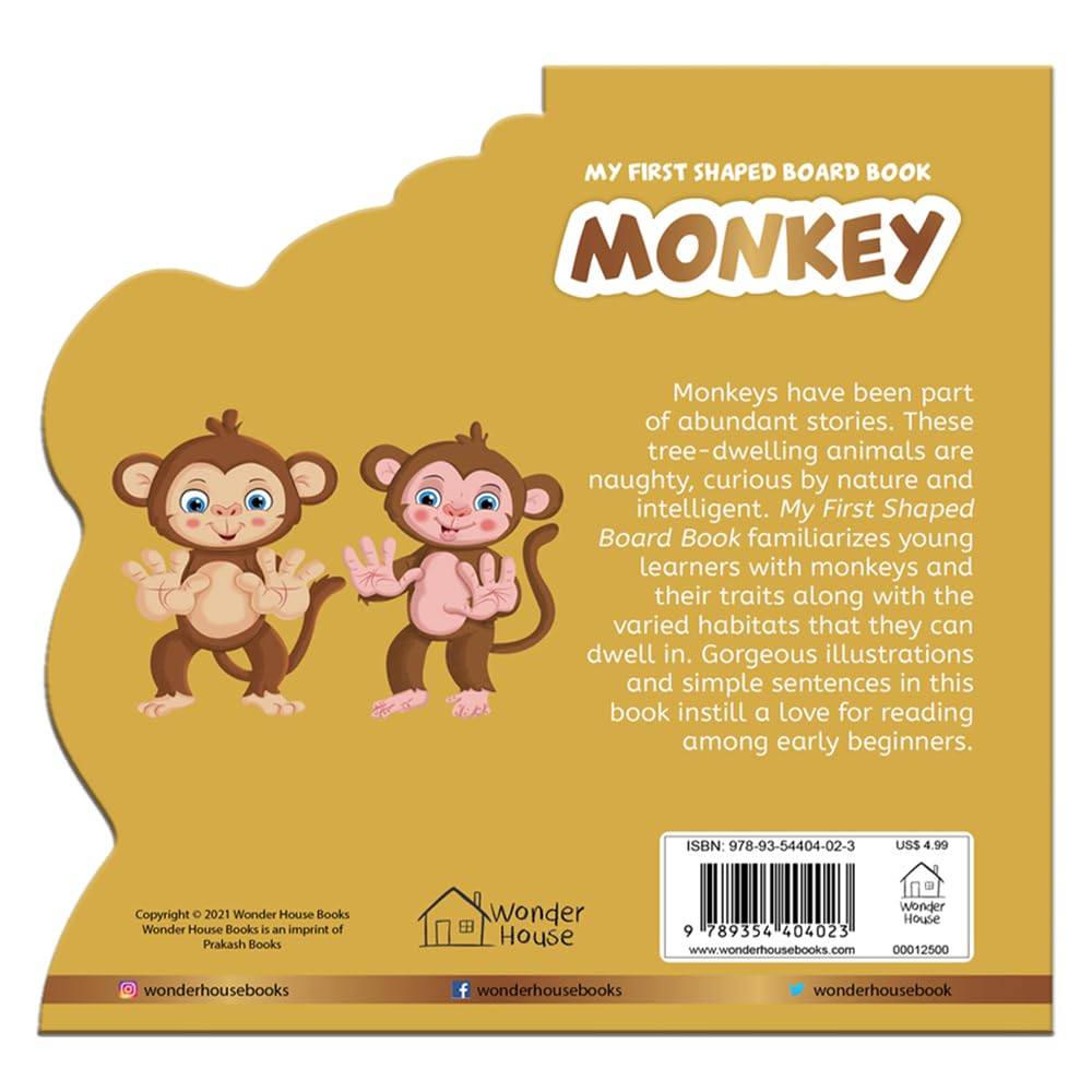 My first shaped board book - monkey, die-cut animals, picture book for children miniatura 4