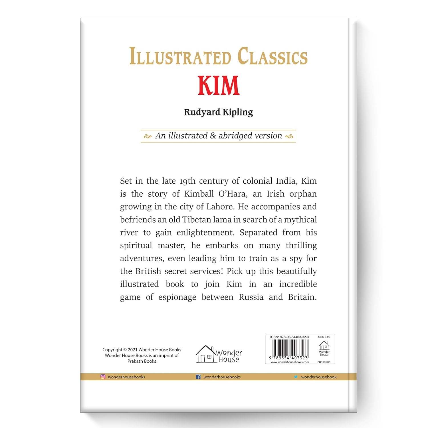 Kim : illustrated abridged children classic english novel with review questions (hardback) miniatura 4