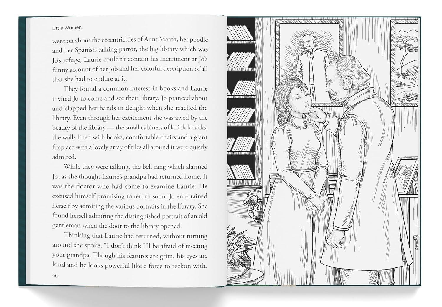 Little women : illustrated abridged children classic english novel with review questions (hardback) miniatura 3