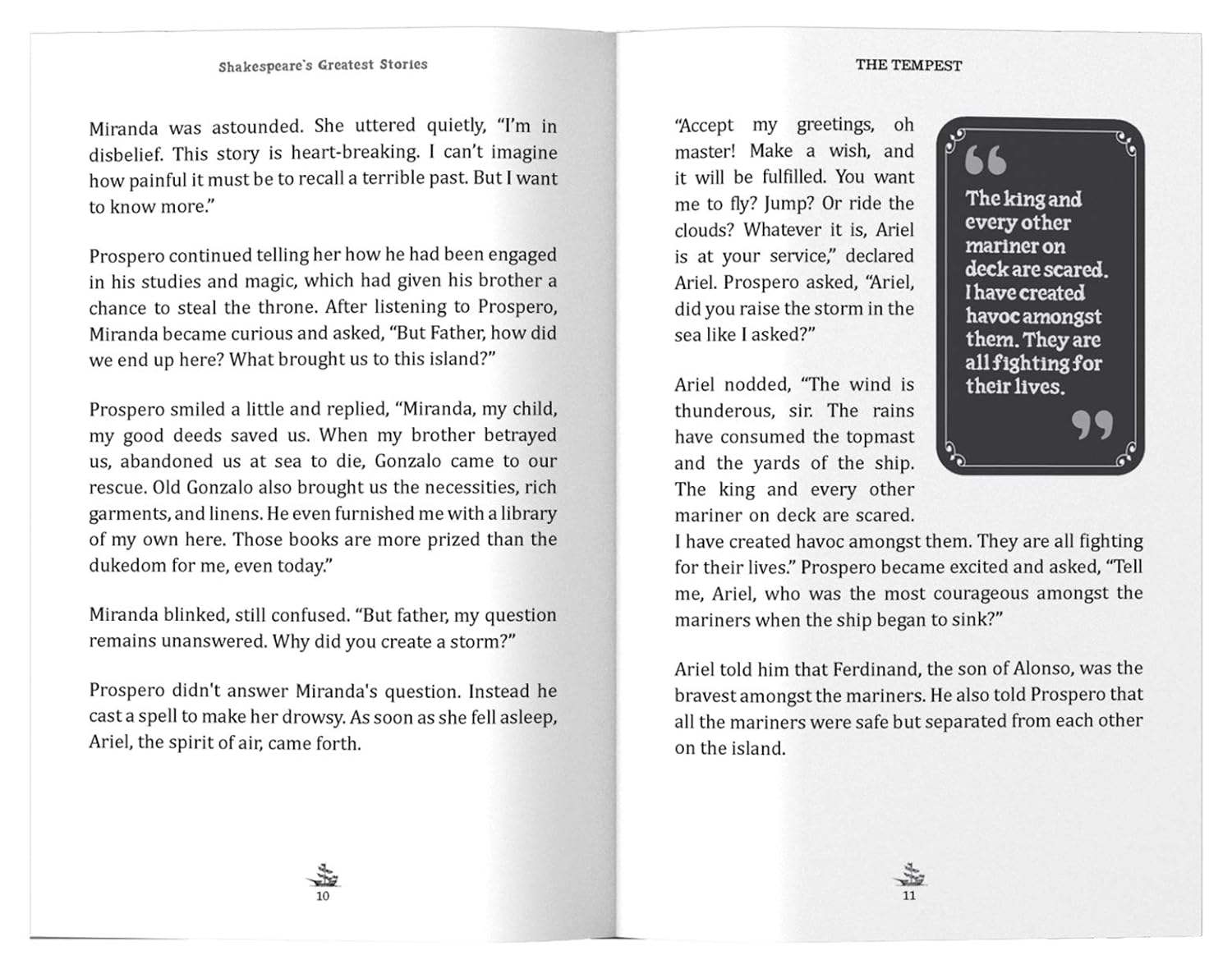 The tempest : shakespeare’s greatest stories for children (abridged and illustrated) with review questions and an introduction to the themes in the story miniatura 4