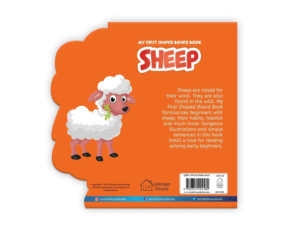 My first shaped board book: illustrated sheep - animal picture book for kids age 2+ board book miniatura 4