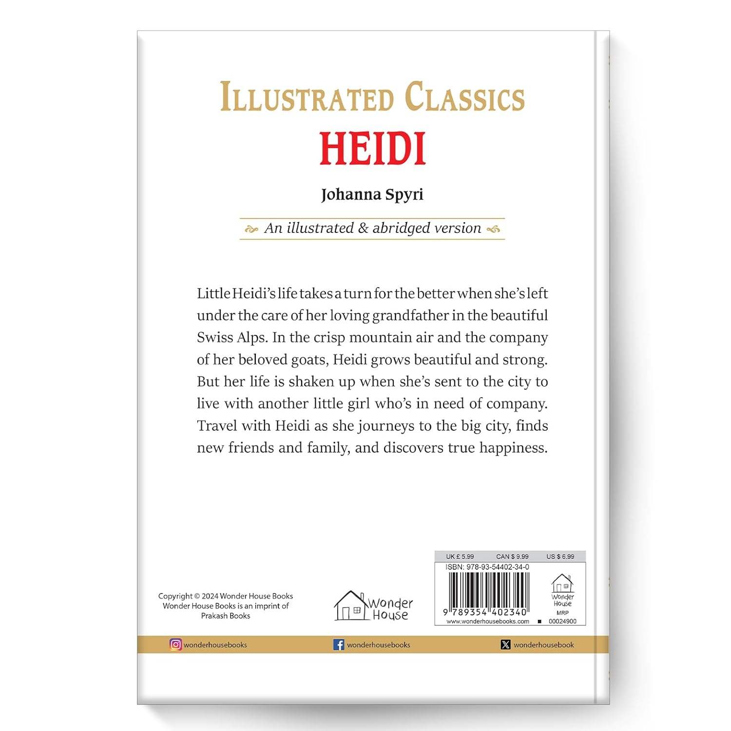 Heidi : illustrated abridged children classic english novel with review questions (hardback) miniatura 4