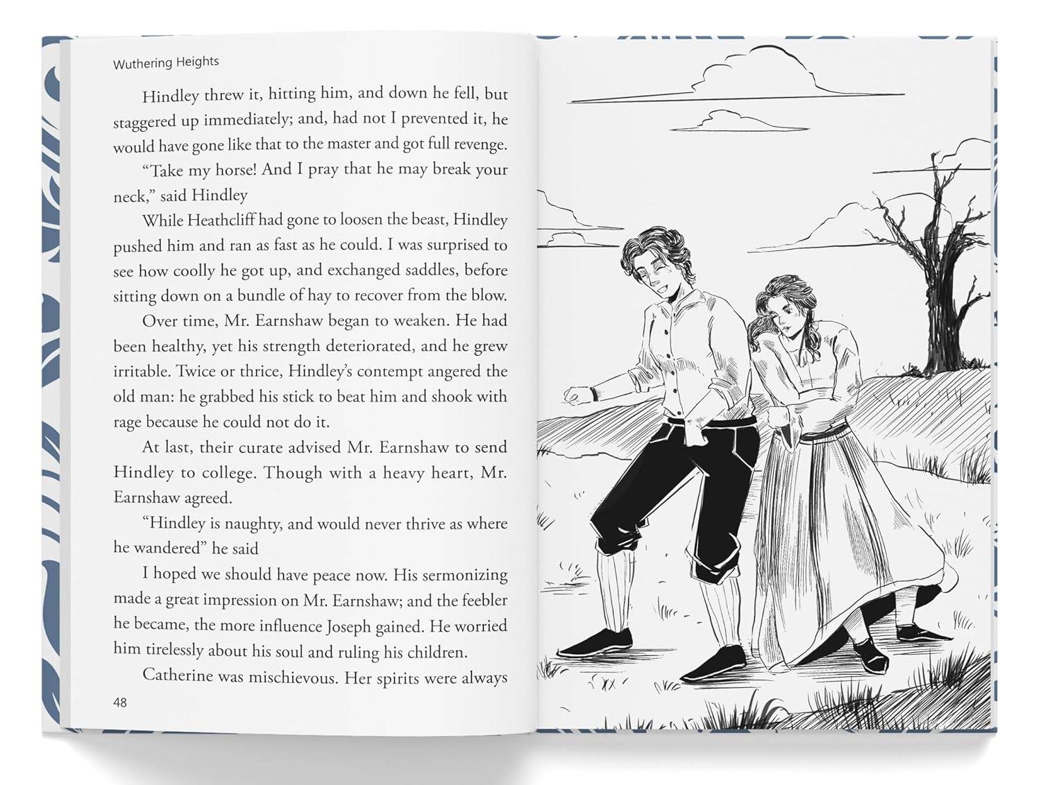 Wuthering heights: illustrated abridged children classic english novel with review questions (hardback) miniatura 3