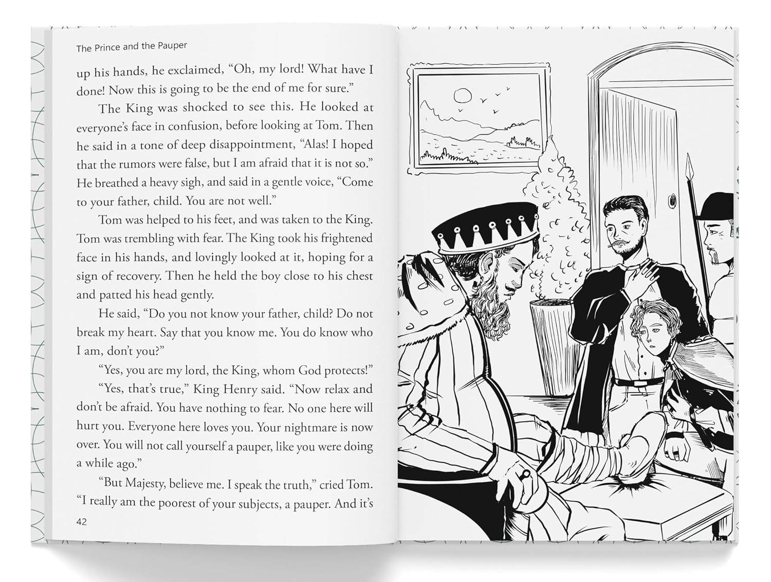 The prince and the pauper : illustrated abridged children classic english novel with review questions (hardback) miniatura 2