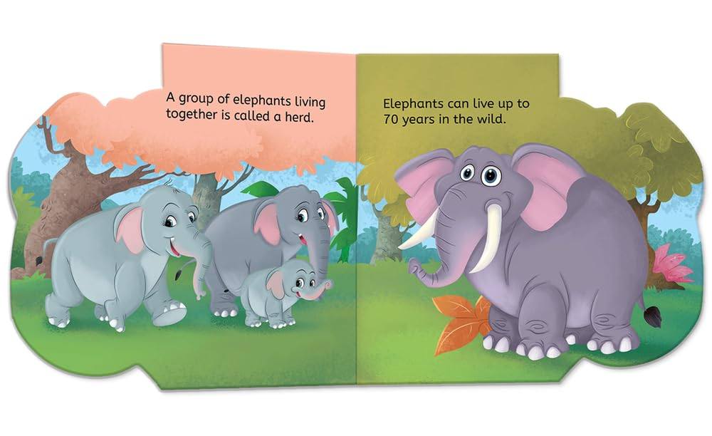 My first shaped board book - elephant, die-cut animals, picture book for children miniatura 3