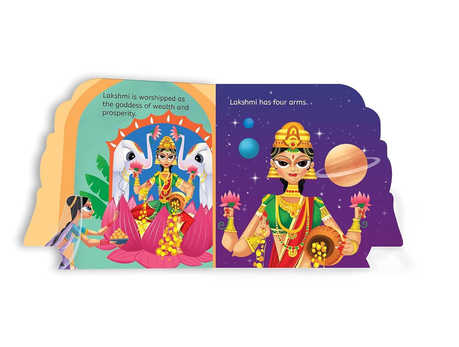 My first shaped board book: illustrated goddess laxmi hindu mythology picture book for kids age 2+ (indian gods and goddesses) miniatura 2