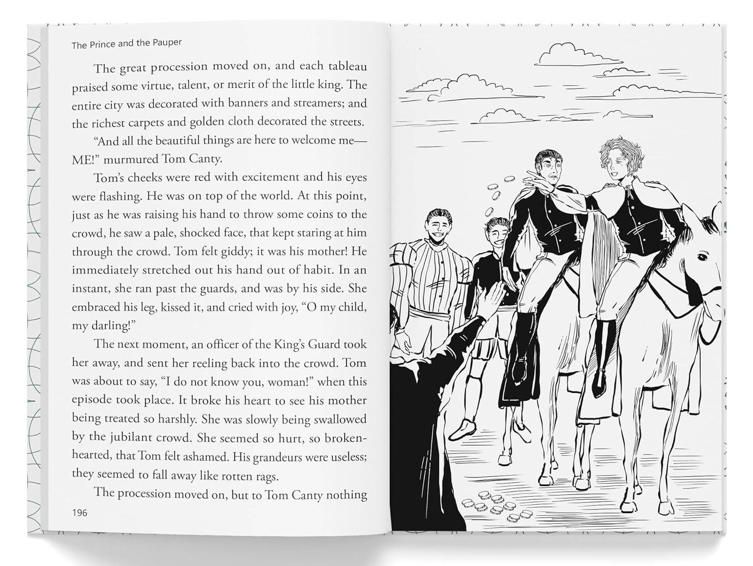 The prince and the pauper : illustrated abridged children classic english novel with review questions (hardback) miniatura 3
